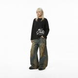 Áo tay dài đen in NULLED Star Cursive Longsleeve  N-T3183-HC-T16-D