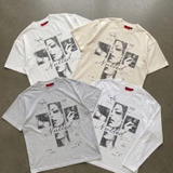 Áo thun trắng in hình NULLED Cross Portrait Tee N-T3153-N-T00-T