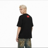 Áo thun đen in chữ xước NULLED Grunge Star Tee N-T3138-N-T00-D