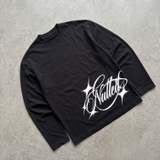 Áo tay dài đen in NULLED Star Cursive Longsleeve  N-T3183-HC-T16-D