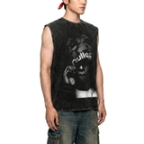 Áo tanktop wash đen NULLED Halftone Portrait Tee | N-T381-HC-T14-D