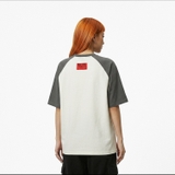 Áo thun raglan trắng xám NULLED Cyber Raglan Tee N-T3140-HC-T6-TX