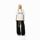 Áo thun cotton xước NULLED Charcoal Grunge Script | N-T383-HC-KAT1-T