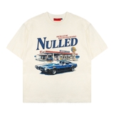 Áo thun kem in xe NULLED Burnout Station Motor Tee | N-T392-N-T00-K