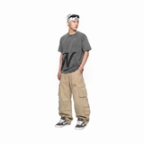 Áo thun washed in hình màu xám form boxy NULLED Y2K Grunge Tee N-T301-HC-T13-X
