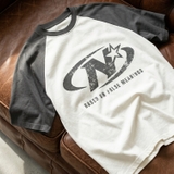Áo thun raglan trắng xám NULLED Cyber Raglan Tee N-T3140-HC-T6-TX