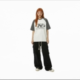 Áo thun raglan trắng xám NULLED Cyber Raglan Tee N-T3140-HC-T6-TX