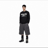 Áo thun đen wash in chữ NULLED Peak Graphic Tee N-T3128-HC-T13-D
