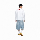 Áo tay dài trắng vòng sao NULLED Star Circle Tee N-T3116-HC-T16-T