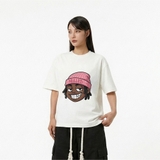 Áo thun trắng in mặt người NULLED Pink Beanie Tee N-T3111-N-T00-T