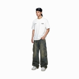 Áo thun trắng form boxy NULLED Crackle Emblem Tee | N-T394-N-T00-T