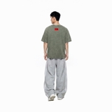 Áo thun NULLED wash boxy màu xanh rêu Broken Meaning Tee N-T313-HC-T13-XR