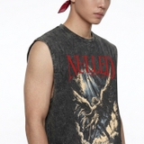 Áo sát nách xám in thiên thần NULLED Fallen Angel Tee N-T3133-HC-T14-D