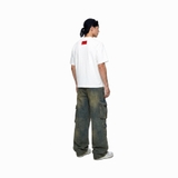 Áo thun trắng form boxy NULLED Crackle Emblem Tee | N-T394-N-T00-T