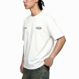 Áo thun trắng form boxy NULLED Crackle Emblem Tee | N-T394-N-T00-T
