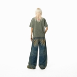 Áo thun NULLED wash boxy màu xanh rêu Broken Meaning Tee N-T313-HC-T13-XR