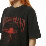 Áo thun đen xe đua hoàng hôn NULLED Lost Highway Tee N-T3135-N-T00-D