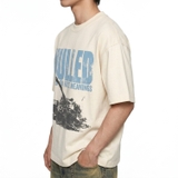 Áo thun trắng in xe tăng NULLED Battlefield Tee N-T3124-N-T00-T