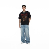 Áo thun đen in chó doberman NULLED Cerberus Hound Tee N-T3132-N-T00-D