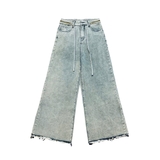 Quần jean nữ ống rộng phối dây local brand NULLED N-Q4