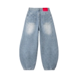 Quần jeans suông bí chít xanh wash mèo NULLED N-Q46-X