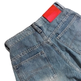 Quần jeans suông bí chít xanh wash mèo NULLED N-Q46-X