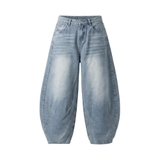Quần jeans suông bí chít xanh wash mèo NULLED N-Q46-X
