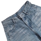 Quần jeans suông bí chít xanh wash mèo NULLED N-Q46-X
