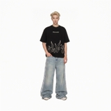 Áo thun đen local brand Burn Tee N-T10