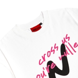 Áo thun trắng in chữ hồng NULLED N-T16-T