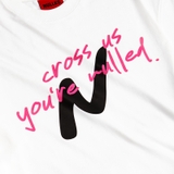 Áo thun trắng in chữ hồng NULLED N-T16-T