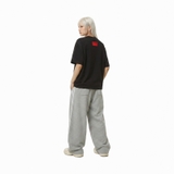 Áo thun in hình màu đen form boxy NULLED Y2K Grunge Tee N-T333-N-T00-D