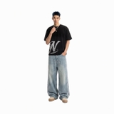 Áo thun in hình màu đen form boxy NULLED Y2K Grunge Tee N-T333-N-T00-D