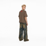 Áo thun in chữ basic form boxy màu nâu NULLED I Don't Ke Tee N-T335-N-T00-N
