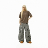 Áo thun in chữ basic form boxy màu nâu NULLED I Don't Ke Tee N-T335-N-T00-N