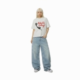 Áo thun in hình retro NULLED màu xám trắng The Call Tee N-T309-N-T00-XT