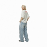Áo thun in hình retro NULLED màu xám trắng The Call Tee N-T309-N-T00-XT