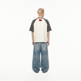 Áo thun raglan in hình màu trắng xám NULLED Campus League Tee N-T311-07-TX
