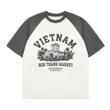 Áo thun raglan Chợ Bến Thành Việt Nam chất liệu cotton N-T370-HC-T6-TX