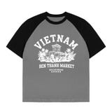 Áo thun raglan Chợ Bến Thành Việt Nam chất liệu cotton N-T371-HC-T6-XD