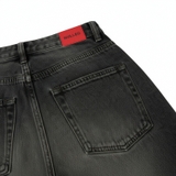 Quần suông jeans unisex màu đen bạc NULLED N-Q16
