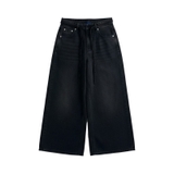 Quần suông jeans unisex màu đen NULLED N-Q17