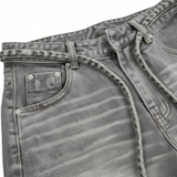 Quần suông jeans unisex xám khói NULLED N-Q18