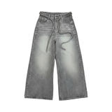 Quần suông jeans unisex xám khói NULLED N-Q18