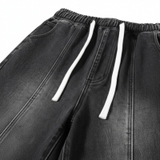 Quần baggy suông đen dây rút NULLED N-Q25-D