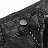 Quần baggy suông unisex bí jeans wash đen NULLED N-Q44