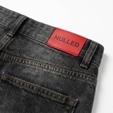 Quần baggy suông unisex bí jeans wash đen NULLED N-Q44