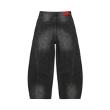 Quần baggy suông unisex bí jeans wash đen NULLED N-Q44