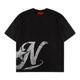 Áo thun in hình màu đen form boxy NULLED Y2K Grunge Tee N-T333-N-T00-D