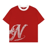 Áo thun in hình màu đỏ phối cổ form boxy NULLED Y2K Grunge Tee N-T333-HC-T7-DOVT